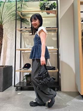 「アイテム（ベスト）」を使った、やまださん（レディース・155cm）の夏コーディネート