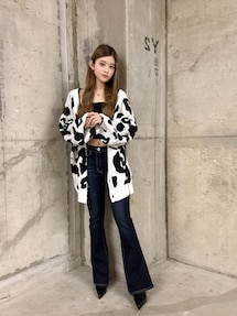 GYDA レオパードブランケット　col/ GRY GレオパードLOOSEニットカーディガン｜ジェイダ（GYDA）公式通販