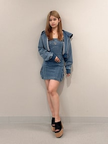 GGプレートbijouカットデニムベアワンピース｜ジェイダ（GYDA