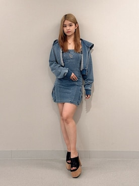 「GYDA（ジェイダ）のアイテム（ワンピース/ドレス）」を使った、Hitomiさん（レディース・150cm）の夏コーディネート