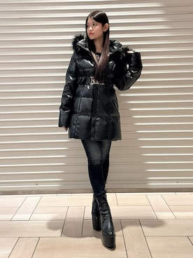 「アイテム（ダウンジャケット/コート）」を使った、Hitomiさん（レディース・150cm）の秋コーディネート