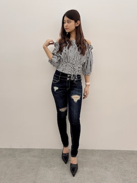 「GYDA（ジェイダ）のアイテム」を使った、Hitomiさん（骨格ウェーブ・レディース・150cm）の春コーディネート