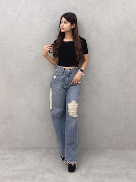 「GYDA（ジェイダ）のアイテム」を使った、Hitomiさん（レディース・150cm）の夏コーディネート