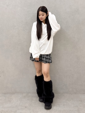 「GYDA（ジェイダ）のアイテム（ブーツ）」を使った、Hitomiさん（レディース・150cm）の秋コーディネート