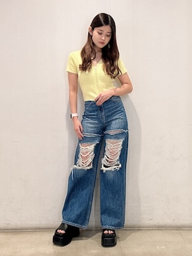 「GYDA（ジェイダ）のアイテム」を使った、Hitomiさん（骨格ウェーブ・レディース・150cm）の春コーディネート