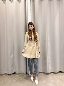 GYDAフレアミディトレンチコート GYDA トレンチコート コート フレアミディトレンチコート