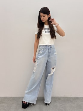 「GYDA（ジェイダ）のアイテム」を使った、Hitomiさん（レディース・150cm）の夏コーディネート