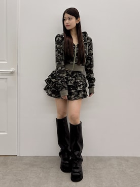 「アイテム（パーカー）」を使った、Hitomiさん（レディース・150cm）の冬コーディネート