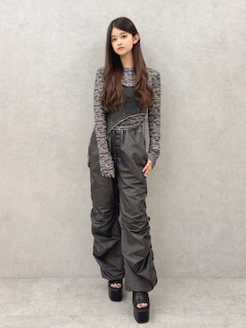 「GYDA（ジェイダ）のアイテム（その他パンツ）」を使った、Hitomiさん（レディース・150cm）の秋コーディネート