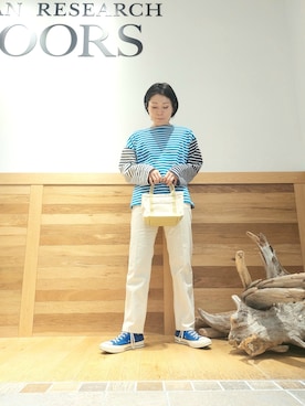 「URBAN RESEARCH DOORS（アーバンリサーチドアーズ）のハイライズデニムパンツ（デニムパンツ）」を使った、yukiさん（レディース・163cm）の冬コーディネート
