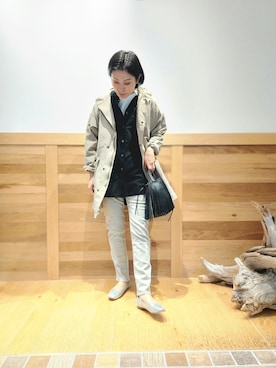 「ママファッション」｜「アイテム（モッズコート）」を使った、yukiさん（レディース・163cm）の春コーディネート