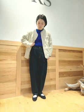 「RODE SKO」｜「アイテム（ダウンジャケット/コート）」を使った、yukiさん（レディース・163cm）の春コーディネート