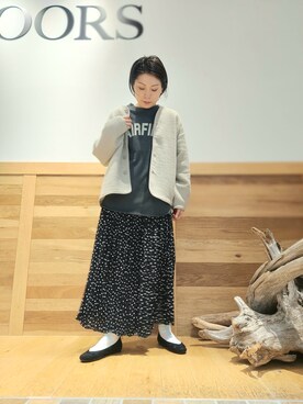 「RODE SKO」｜「アイテム（ノーカラージャケット）」を使った、yukiさん（レディース・163cm）の冬コーディネート