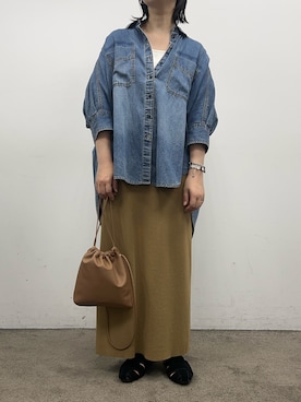 「PUAL CE CIN（ピュアルセシン）のアイテム」を使った、staff Eさん（レディース・155cm）の夏コーディネート