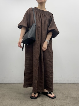 「アイテム（ワンピース）」を使った、staff Eさん（レディース・155cm）の夏コーディネート