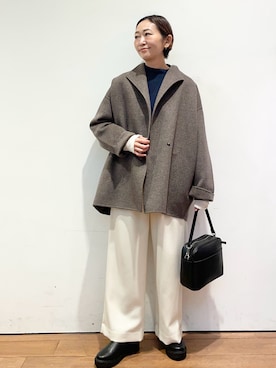 「アイテム（その他アウター）」を使った、ちばななこさん（レディース・154cm）の秋コーディネート