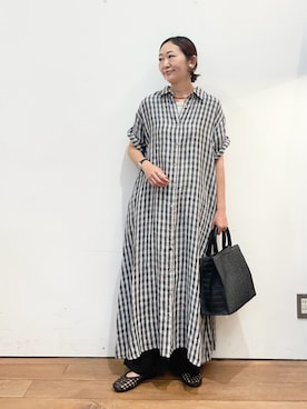 「URBAN RESEARCH DOORS（アーバンリサーチドアーズ）のリネンイージーパンツ（その他パンツ）」を使った、ちばななこさん（レディース・154cm）の春コーディネート
