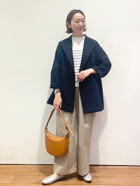 「ママファッション」｜「アイテム（その他アウター）」を使った、urd_nanakoさん（レディース・154cm）の春コーディネート
