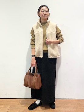 「RODE SKO（ロデスコ）のアイテム」を使った、ちばななこさん（レディース・154cm）の秋コーディネート