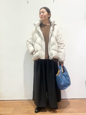 「アイテム（ハンドバッグ）」を使った、ちばななこさん（レディース・154cm）の冬コーディネート