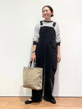 「運動会コーデ」｜「アイテム（バレエシューズ）」を使った、ちばななこさん（レディース・154cm）の秋コーディネート