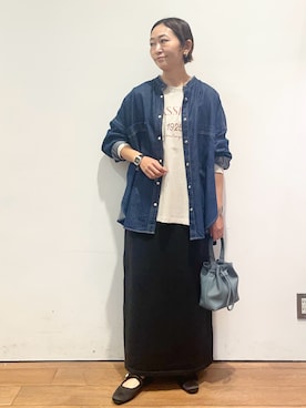 「アイテム（シャツ/ブラウス）」を使った、ちばななこさん（レディース・154cm）の秋コーディネート