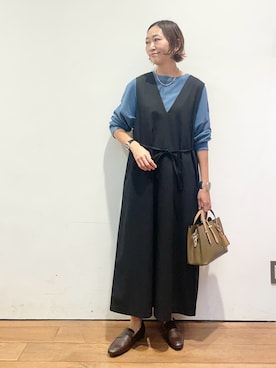 「アーバンリサーチドアーズ」｜「アイテム（ワンピース/ドレス）」を使った、ちばななこさん（レディース・154cm）の秋コーディネート