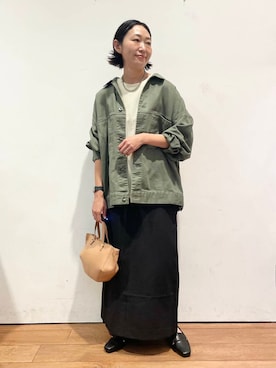 「アイテム（カバーオール）」を使った、ちばななこさん（レディース・154cm）の秋コーディネート