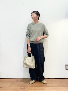 「URBAN RESEARCH DOORS（アーバンリサーチドアーズ）のアイテム（Tシャツ/カットソー）」を使った、ちばななこさん（レディース・154cm）の秋コーディネート