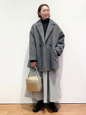 「URBAN RESEARCH DOORS（アーバンリサーチドアーズ）のタートルネックニット（ニット/セーター）」を使った、ちばななこさん（レディース・154cm）の冬コーディネート