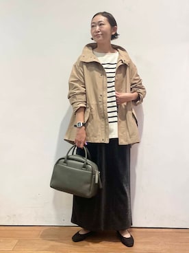 「アイテム（マウンテンパーカー）」を使った、ちばななこさん（レディース・154cm）の秋コーディネート