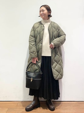 「URBAN RESEARCH DOORS（アーバンリサーチドアーズ）のタートルネックニット（ニット/セーター）」を使った、ちばななこさん（レディース・154cm）の冬コーディネート