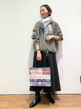 「URBAN RESEARCH DOORS WOMENS」｜「アイテム（ブーツ）」を使った、ちばななこさん（レディース・154cm）の冬コーディネート