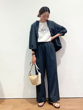 「MARCO BIANCHINI（マルコビアンチーニ）のアイテム」を使った、ちばななこさん（レディース・154cm）の夏コーディネート