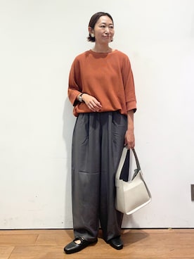 「URBAN RESEARCH DOORS（アーバンリサーチドアーズ）のスクエアトゥリボンミュール（サンダル）」を使った、ちばななこさん（レディース・154cm）の秋コーディネート