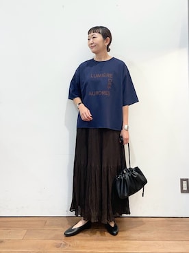 「URBAN RESEARCH DOORS（アーバンリサーチドアーズ）のアイテム（Tシャツ/カットソー）」を使った、ちばななこさん（レディース・154cm）の秋コーディネート