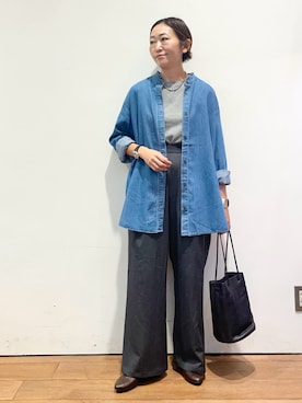 「完声ボトムス」｜ちばななこさん（レディース・154cm）の秋コーディネート