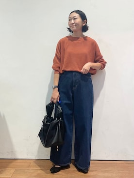 「FORK&SPOON」｜「アイテム（バレエシューズ）」を使った、ちばななこさん（レディース・154cm）の秋コーディネート