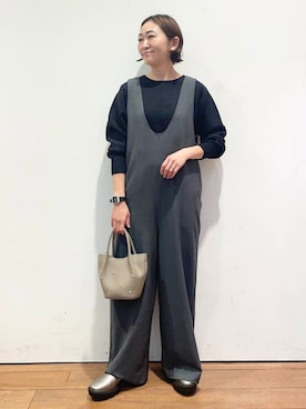 「アイテム（ブーツ、シルバー系）」を使った、ちばななこさん（レディース・154cm）の冬コーディネート