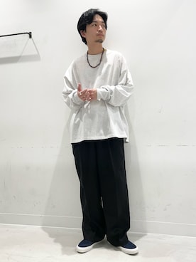「Wide Dad（ワイドダッド）のアイテム」を使った、平田望夢さん（メンズ・172cm）の夏コーディネート