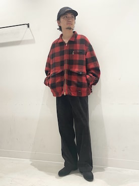 「URBAN RESEARCH DOORS（アーバンリサーチドアーズ）のL.L.Bean JAPAN EDITION　PATHFINDER MOSSA JACKET（テーラードジャケット、レッド系）」を使った、平田望夢さん（メンズ・172cm）の秋コーディネート