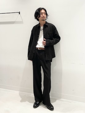 「URBAN RESEARCH（アーバンリサーチ）のnew basic　ALBATROSS WOOL SHIRTS（シャツ/ブラウス）」を使った、平田望夢さん（メンズ・172cm）の秋コーディネート