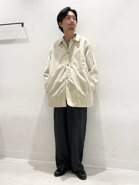 「FORK&SPOON（フォークアンドスプーン）のアイテム（シャツ/ブラウス）」を使った、平田望夢さん（メンズ・172cm）の夏コーディネート