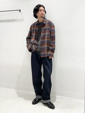 「URBAN RESEARCH Sonny Label（アーバンリサーチサニーレーベル）のアイテム（シャツ/ブラウス）」を使った、平田望夢さん（メンズ・172cm）の秋コーディネート