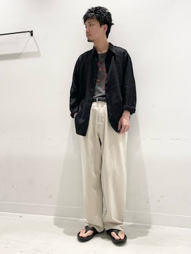 「リネン」｜平田望夢さん（メンズ・172cm）の春コーディネート
