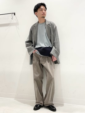 「EKAL（エカル）のアイテム」を使った、平田望夢さん（メンズ・172cm）の春コーディネート