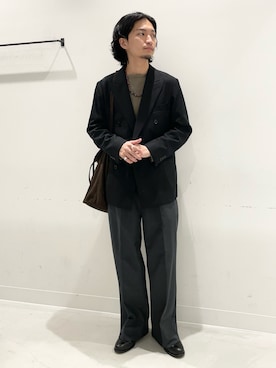 「アイテム（スーツジャケット）」を使った、平田望夢さん（メンズ・172cm）の秋コーディネート