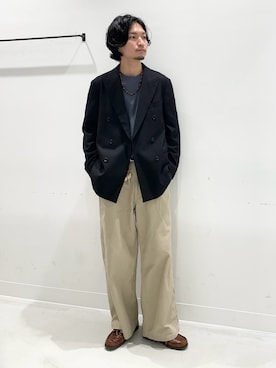 「アイテム（テーラードジャケット）」を使った、平田望夢さん（メンズ・172cm）の夏コーディネート