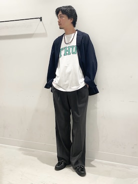 「EKAL（エカル）のアイテム」を使った、平田望夢さん（メンズ・172cm）の夏コーディネート