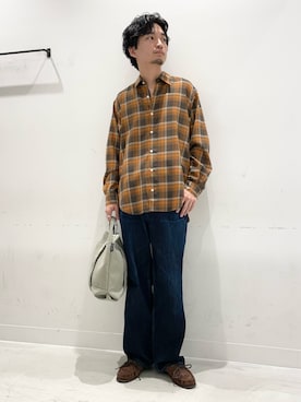 「URBAN RESEARCH（アーバンリサーチ）のWASHABLE WOOL REG SHIRTS（シャツ/ブラウス、その他）」を使った、平田望夢さん（メンズ・172cm）の夏コーディネート
